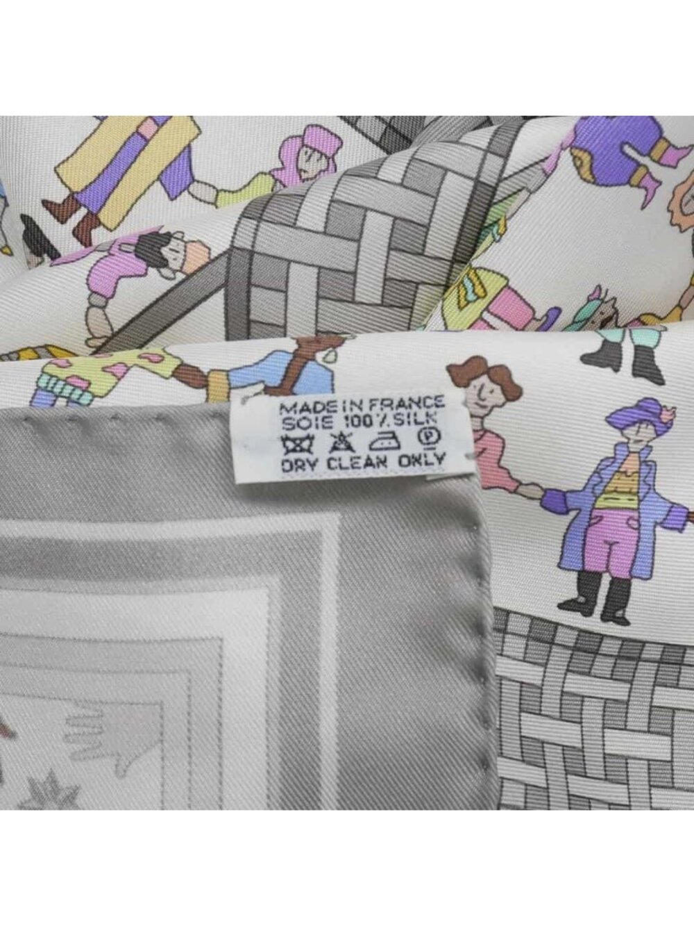 Hermes Scarf Carre 90 Donner la Silk Gray Multicolor - Picture 7 of 7